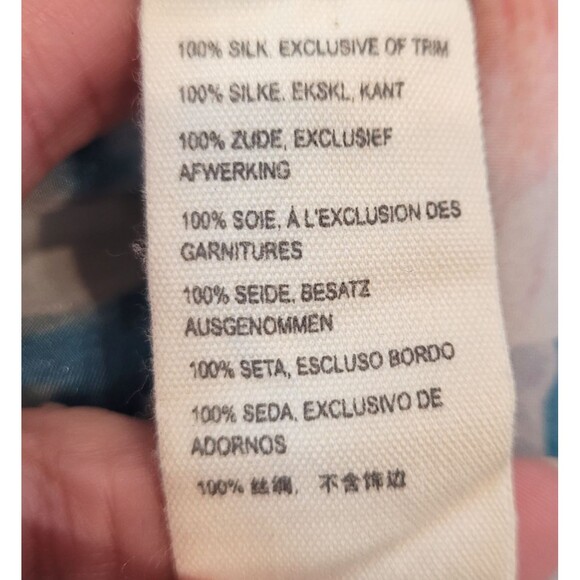 JOHNNY WAS Size PM Multicolored 100% Silk Floral Tunic V-Neck Bohemian Flowy - Picture 6 of 8